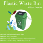 Heavy Duty Push Type Green Dustbin, 60 Liter Capacity - Image 3