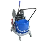 Plastic Double Bucket Mop Wringer Trolley, 40 Liter Capacity - Image 4