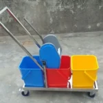 Modern Three Buckets Wringer Trolley Mop 48 Liter Capacity - Image 4