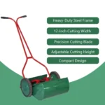 Manual Wheel Push Garden lawn Mower 12 Inch Steel Frame - Image 5