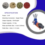 Pellet Machine with 3 hp Motor 50 to 80 kg/hr Single Phase - Image 4