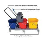 Modern Three Buckets Wringer Trolley Mop 48 Liter Capacity - Image 3