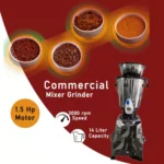 Heavy Duty Commercial Mixer Grinder 14 Ltr 1.5 Hp Motor - Image 2