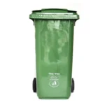 Heavy Duty 240 Liter Plastic Green Dustbin For Outdoor Use - Image 2