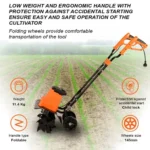 Neptune 1500W Electric Mini Tiller Weeder for Garden Purpose, NC-41E - Image 6