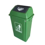 Heavy Duty Push Type Green Dustbin, 60 Liter Capacity