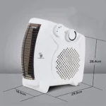 Portable 2000W Electric White Fan Room Heater - Image 2