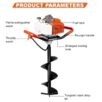 Neptune 63CC Earth Auger Machine with 12inch Auger Bit, Two Man Operated - Image 3