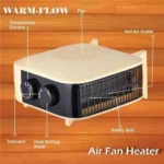Compact Tower Fan Electric Room Heater - Image 2