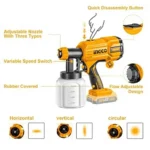 Ingco 600ml Cordless Spray Gun 20V, CSGLI2001 - Image 3