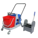 Plastic Double Bucket Mop Wringer Trolley, 40 Liter Capacity - Image 5