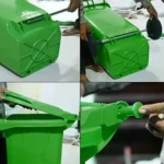 Super Quality 2 Wheel Plastic Green Garbage Dustbin, 120 Liter - Image 2